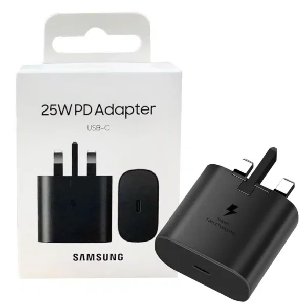 Samsung 25w Wall Charger for Super Fast Charging 3 Pin Type C Adapter Original - Image 2