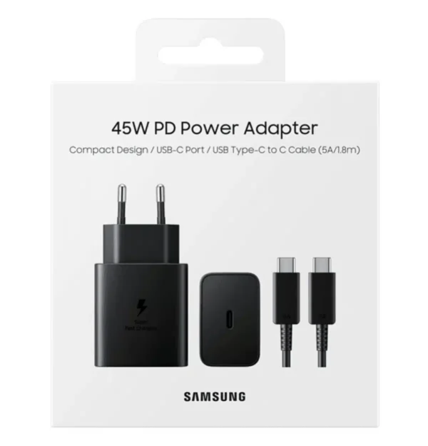 Samsung 45w Super Fast Charger with Type C To C Cable 1.8m